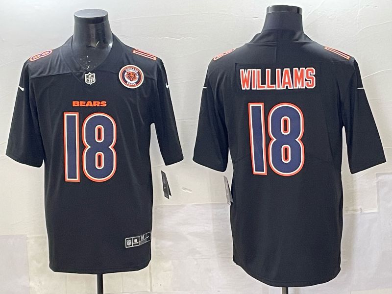 Men 2025 Nike Chicago Bears #18 Williams Black Limited NFL Jersey style 012